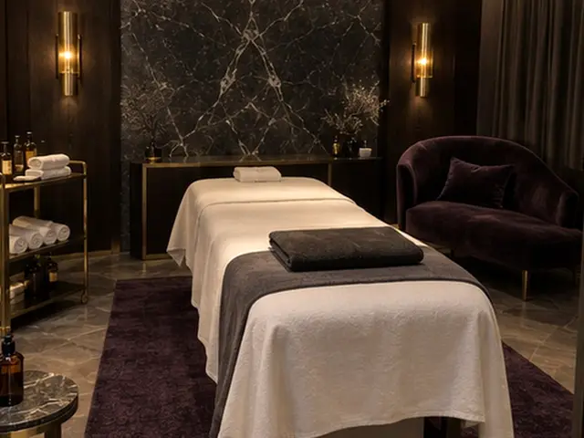 Siyah mermer duvarlı masaj odası — Otogar, Masaj Salonun